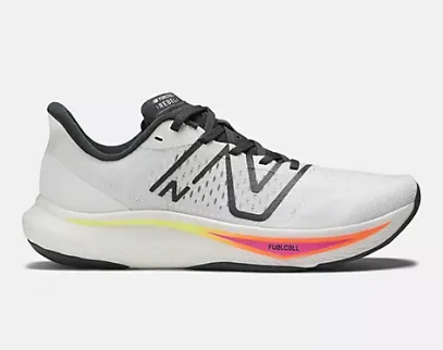 New Balance Men's FuelCell Rebel v3 White/Blacktop/Neon