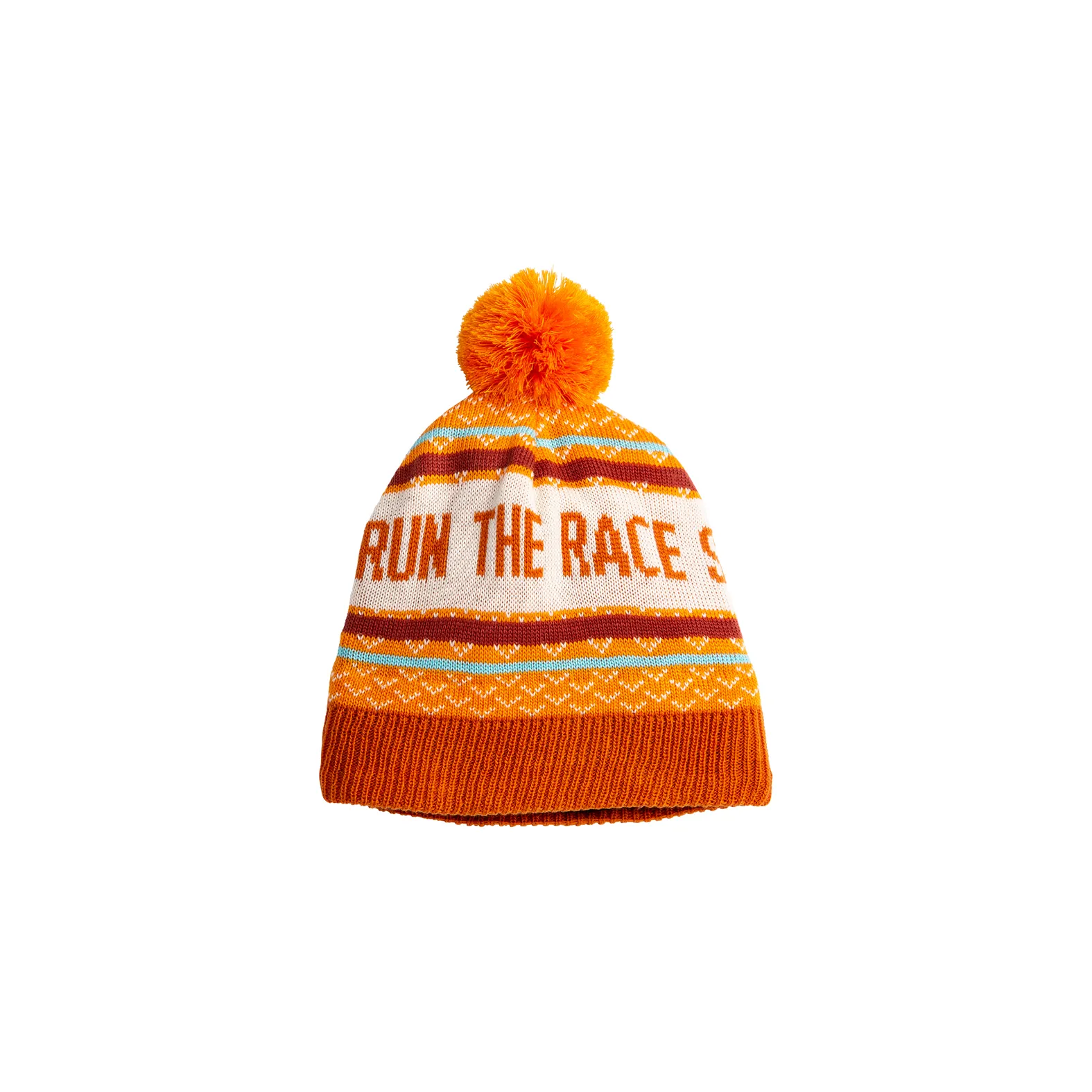 Brooks Heritage Pom Beanie Orange Trot Happy